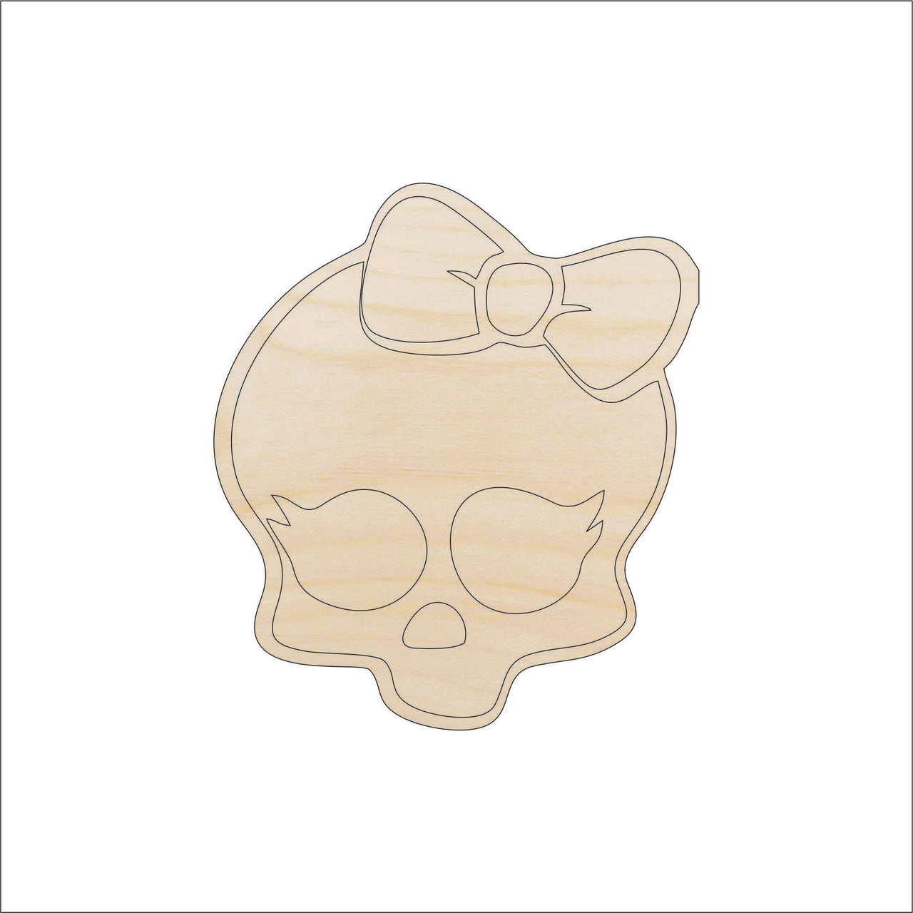 Skull Wood Craft Shape - Laser Cut Baltic Birch Unfinished DIY Wood Art Supplies SKL5 - The Wood Shape Store