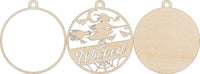 Witch 3D Laser Cut Ornament – Baltic Birch Wood Craft Supplies | DIY Wood Ornament Kit HA25 - The Wood Shape Store