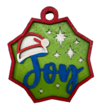 Joy 3D Laser Cut Ornament – Baltic Birch Wood Craft Supplies | DIY Wood Ornament Kit XM53 - The Wood Shape Store