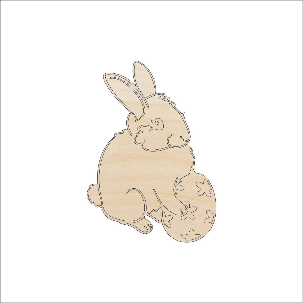 Bunny Wood Craft Shape - Laser Cut Baltic Birch Unfinished DIY Wood Art Supplies ESR25 - The Wood Shape Store