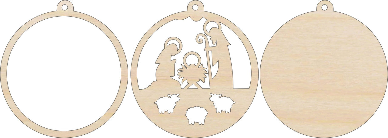 Nativity 3D Laser Cut Ornament – Baltic Birch Wood Craft Supplies | DIY Wood Ornament Kit RE20 - The Wood Shape Store