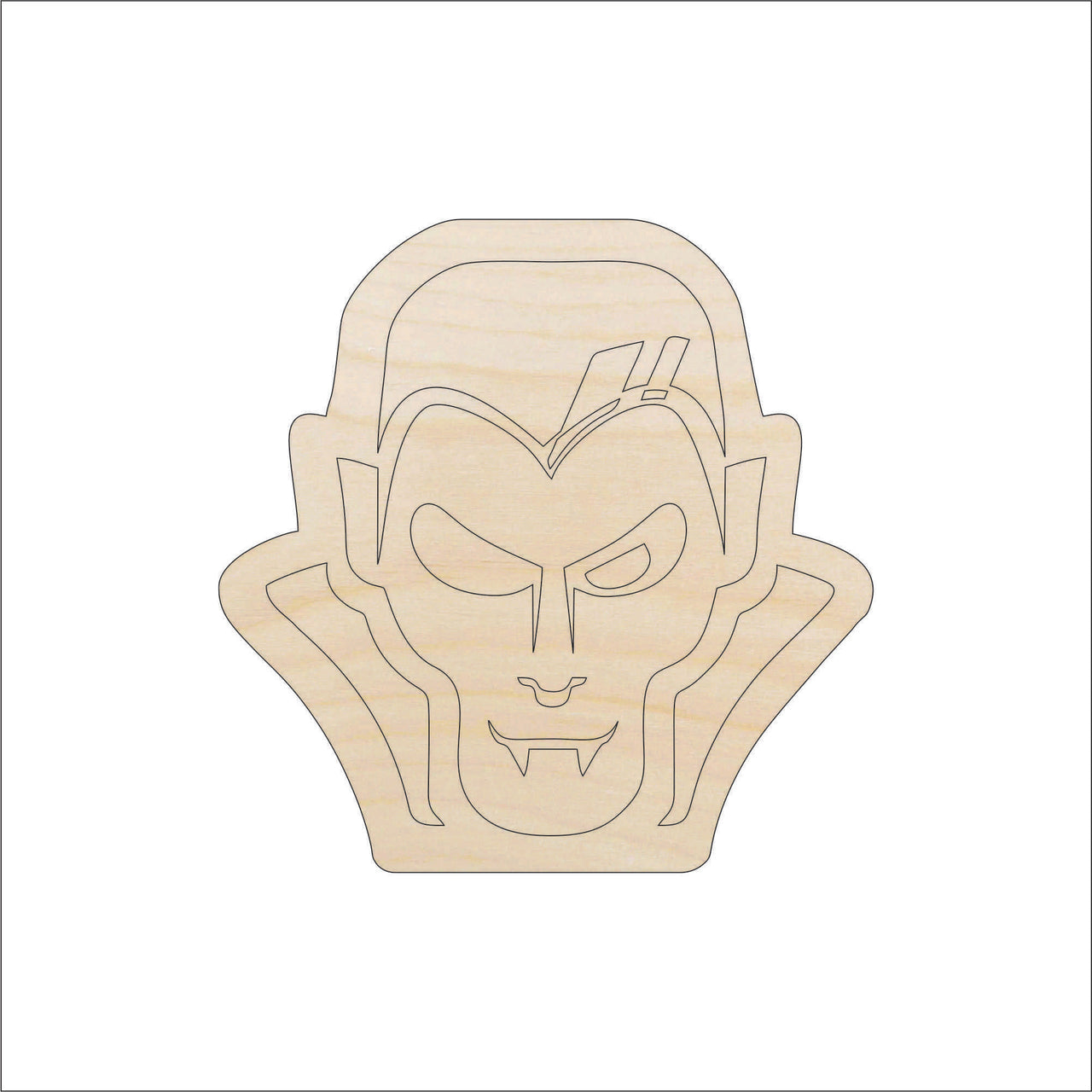 Dracula Wood Craft Shape - Laser Cut Baltic Birch Unfinished DIY Wood Art Supplies FAL258 - The Wood Shape Store