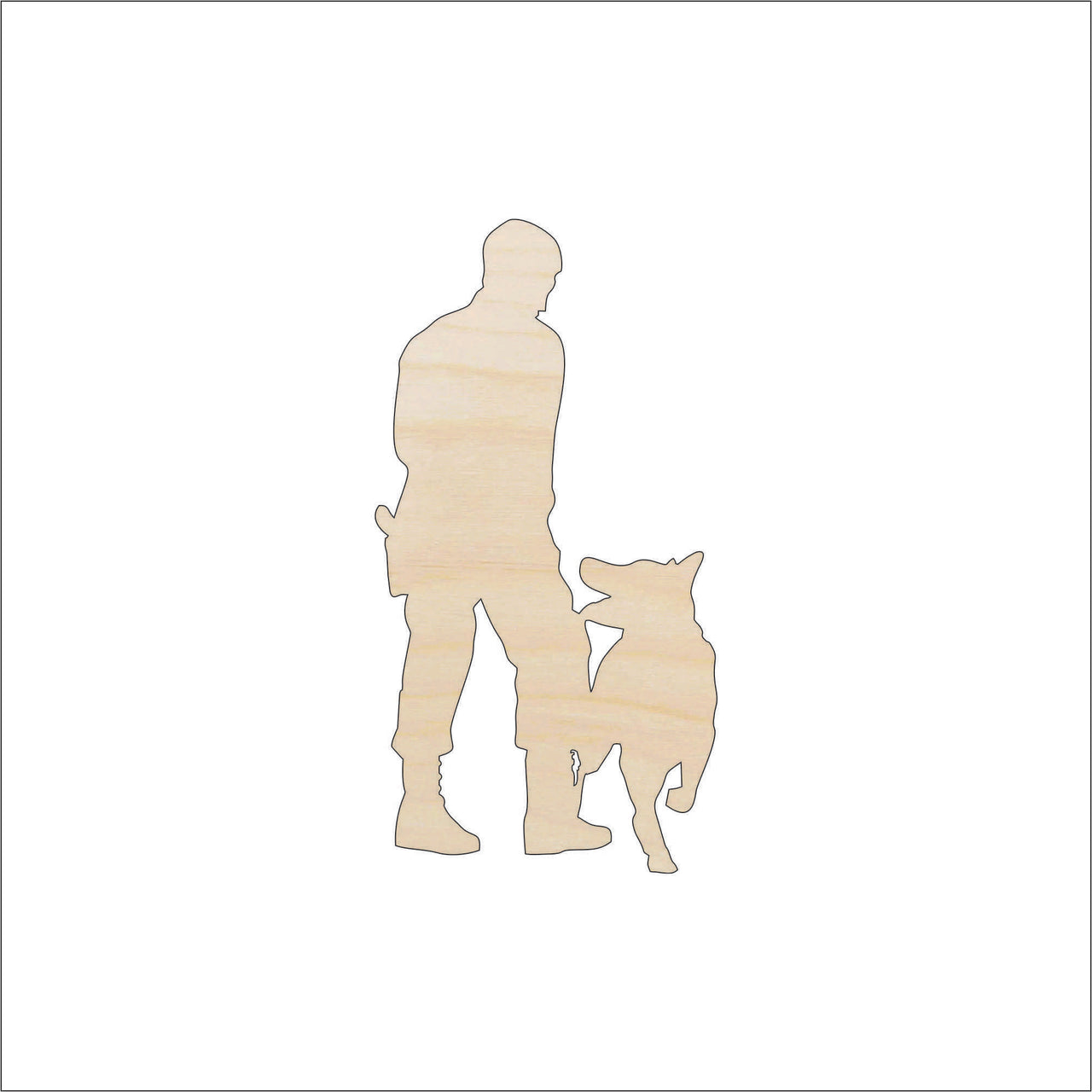 Man with Dog Wood Craft Shape - Laser Cut Baltic Birch Unfinished DIY Wood Art Supplies PPL191 - The Wood Shape Store