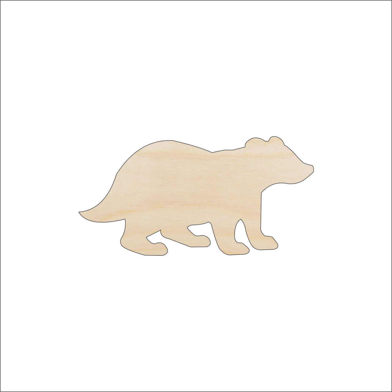Badger Wood Craft Shape – Laser Cut Baltic Birch Unfinished DIY Wood Art Supplies ANML11 - The Wood Shape Store