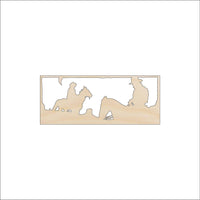 Cowboy Scene Wood Craft Shape - Laser Cut Baltic Birch Unfinished DIY Wood Art Supplies HRS64 - The Wood Shape Store