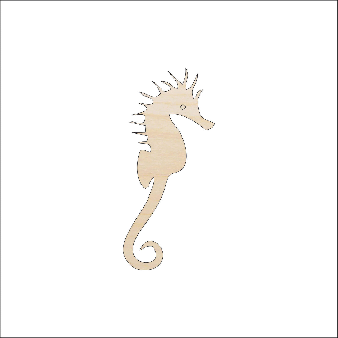 Seahorse Wood Craft Shape - Laser Cut Baltic Birch Unfinished DIY Wood Art Supplies SEA119 - The Wood Shape Store