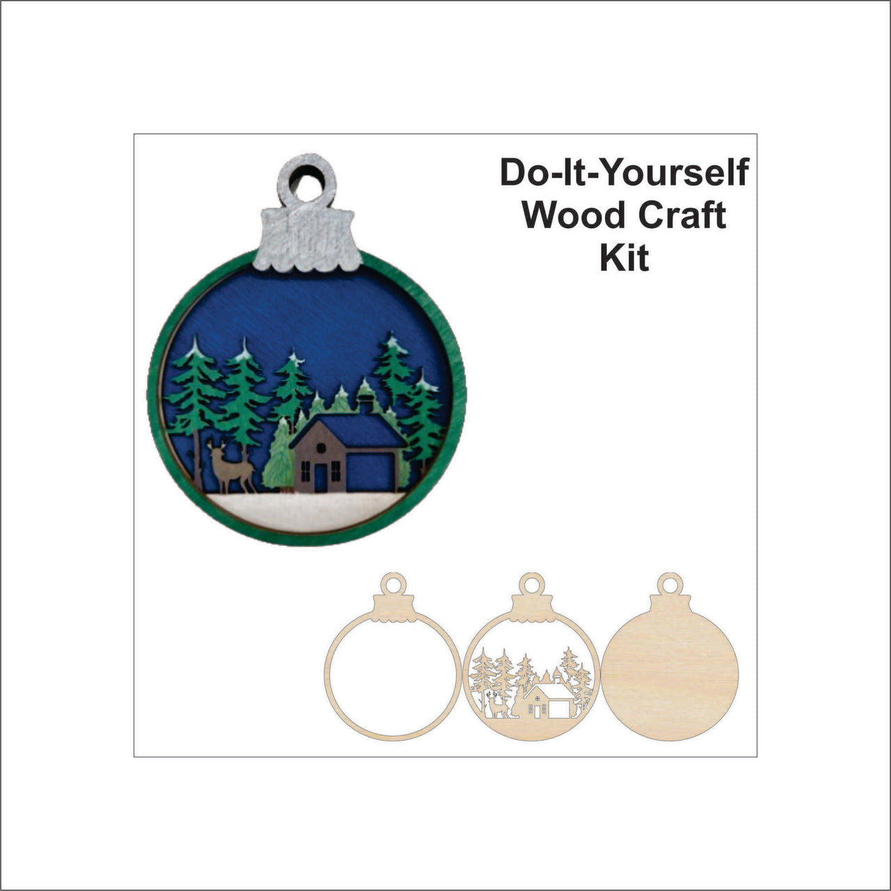 Deer 3D Laser Cut Ornament – Baltic Birch Wood Craft Supplies | DIY Wood Ornament Kit AN17 - The Wood Shape Store