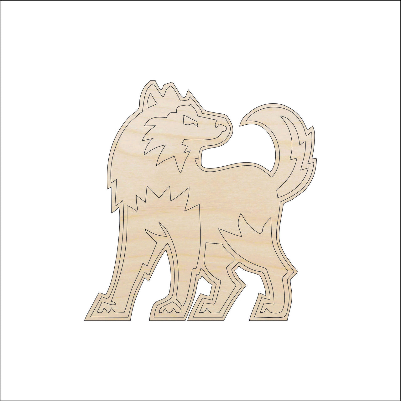 Wolf Wood Craft Shape – Laser Cut Baltic Birch Unfinished DIY Wood Art Supplies ANML10 - The Wood Shape Store