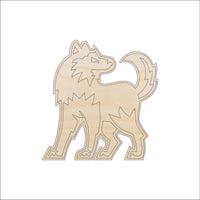 Wolf Wood Craft Shape – Laser Cut Baltic Birch Unfinished DIY Wood Art Supplies ANML10 - The Wood Shape Store