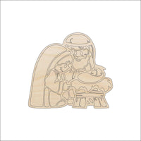 Nativity Wood Craft Shape - Laser Cut Baltic Birch Unfinished DIY Wood Art Supplies XMS42 - The Wood Shape Store
