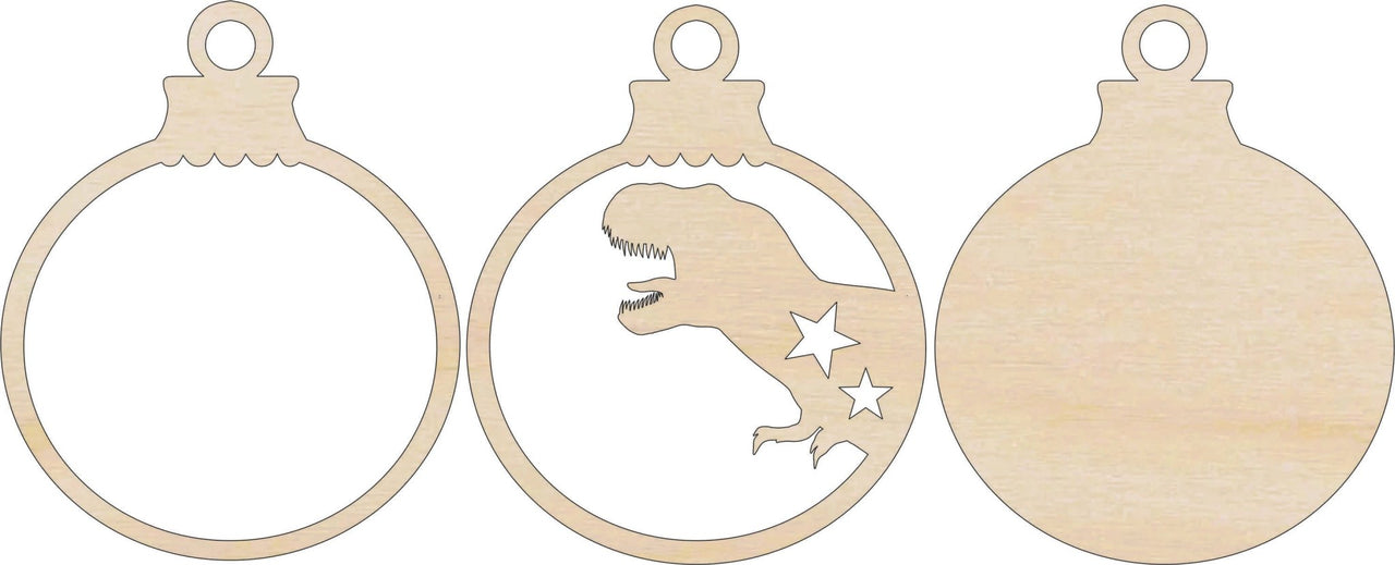 Dinosaur 3D Laser Cut Ornament - Baltic Birch Wood Craft Supplies l DIY Wood Ornament Kit MY2 - The Wood Shape Store