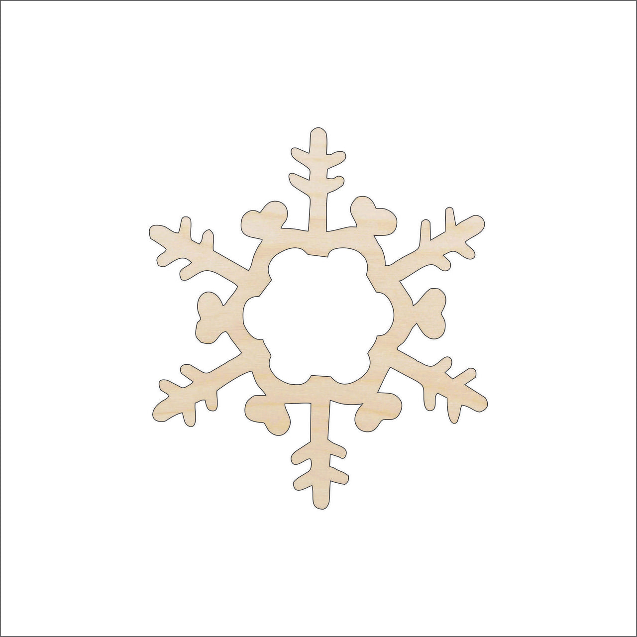 Snowflake Wood Craft Shape - Laser Cut Baltic Birch Unfinished DIY Wood Art Supplies SNW25 - The Wood Shape Store