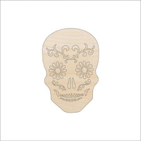 Skull Wood Craft Shape – Laser Cut Baltic Birch Unfinished DIY Art Supplies SKL30 - The Wood Shape Store