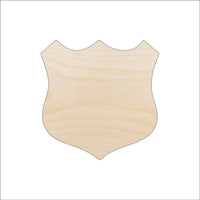 Badge Shield Wood Craft Shape – Laser Cut Baltic Birch Unfinished DIY Wood Art Supplies BDG8 - The Wood Shape Store