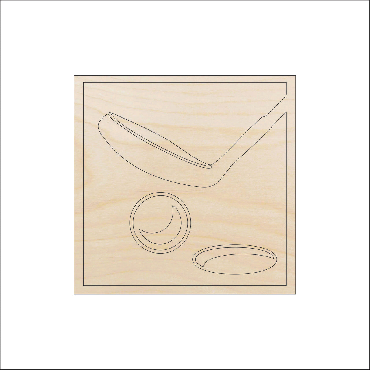 Golf Wood Craft Shape - Laser Cut Baltic Birch Unfinished DIY Wood Art Supplies SPT248 - The Wood Shape Store