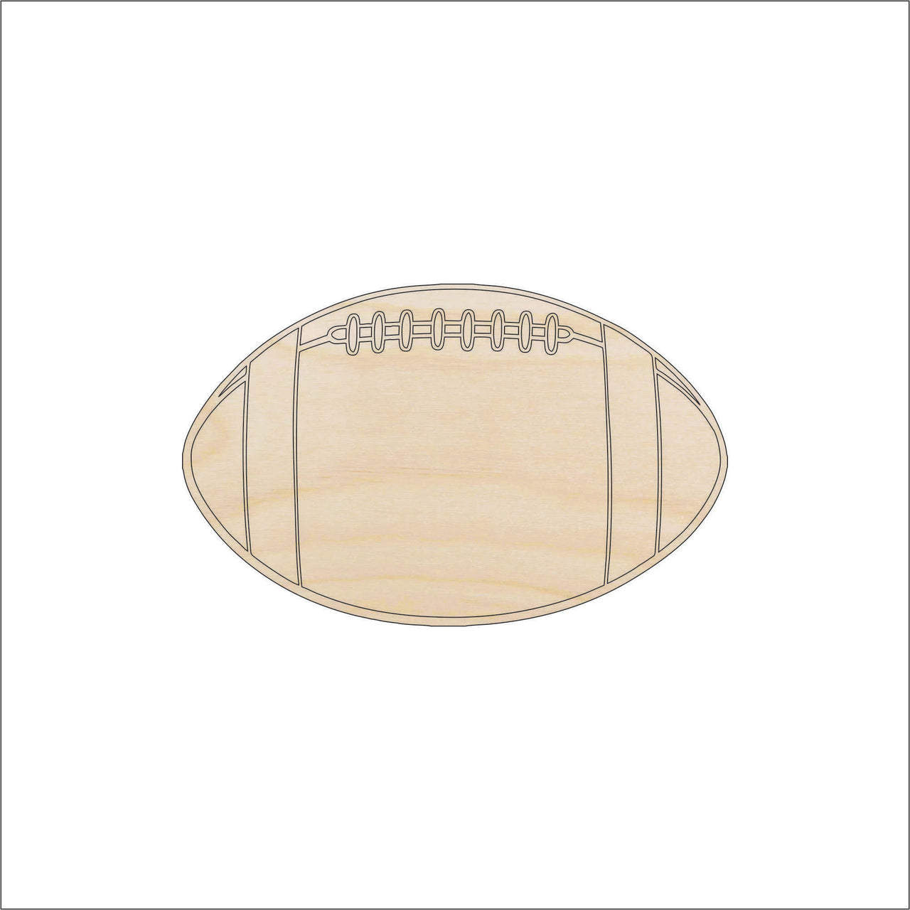 Football Wood Craft Shape - Laser Cut Baltic Birch Unfinished DIY Wood Art Supplies SPT408 - The Wood Shape Store