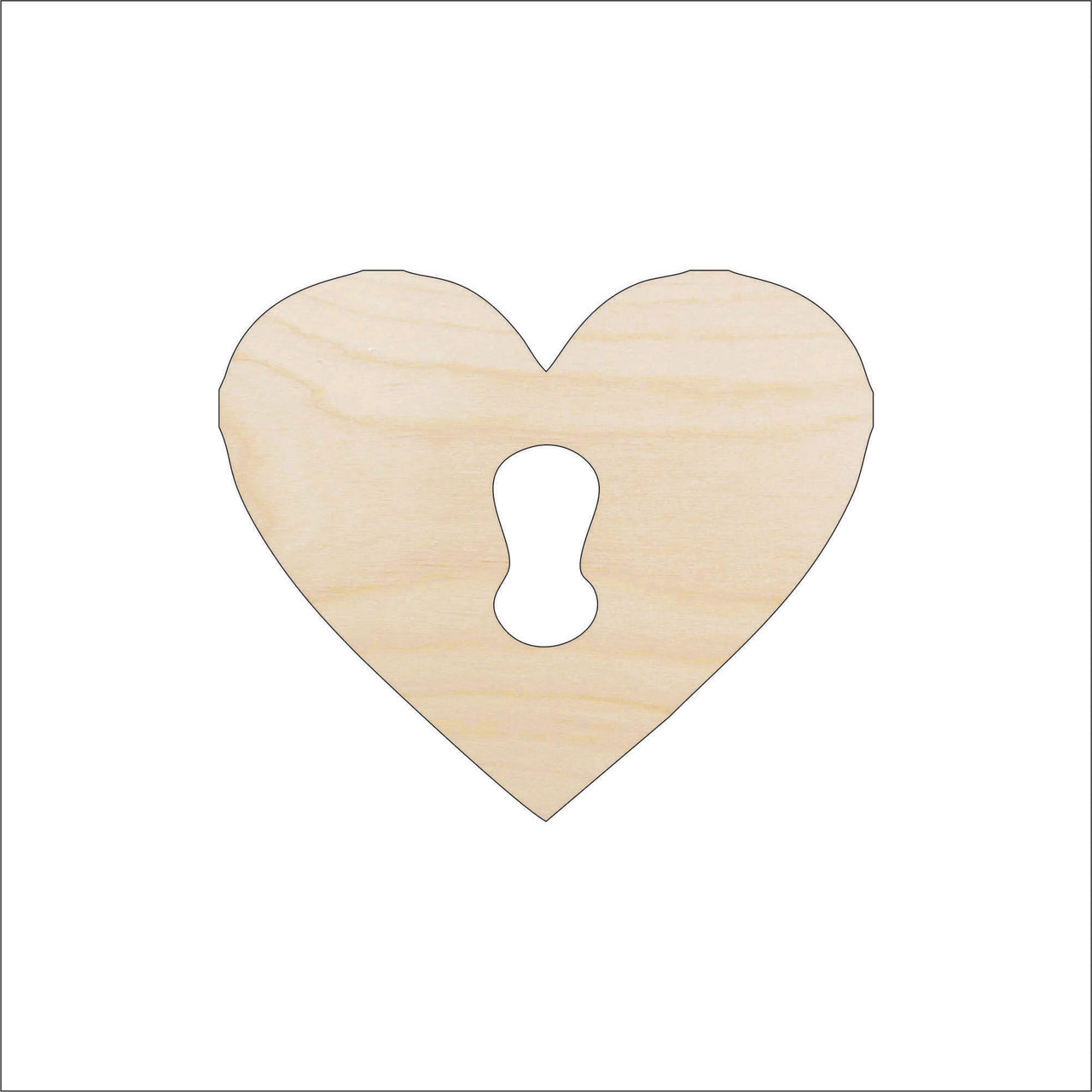 Key Wood Craft Shape - Laser Cut Baltic Birch Unfinished DIY Wood Art Supplies KEY32 - The Wood Shape Store