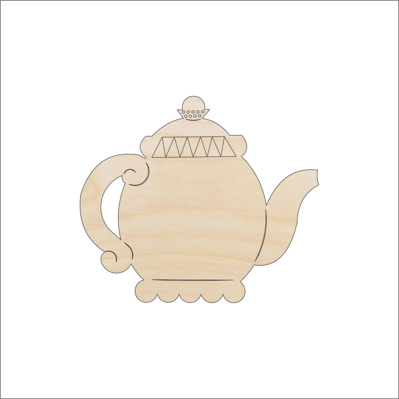 Teapot Wood Craft Shape - Laser Cut Baltic Birch Unfinished DIY Wood Art Supplies FOD5 - The Wood Shape Store