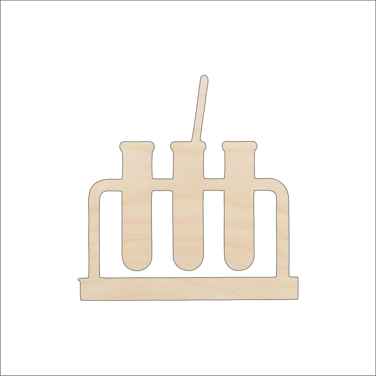 Test Tubes Wood Craft Shape - Laser Cut Baltic Birch Unfinished DIY Wood Art Supplies SNC3 - The Wood Shape Store