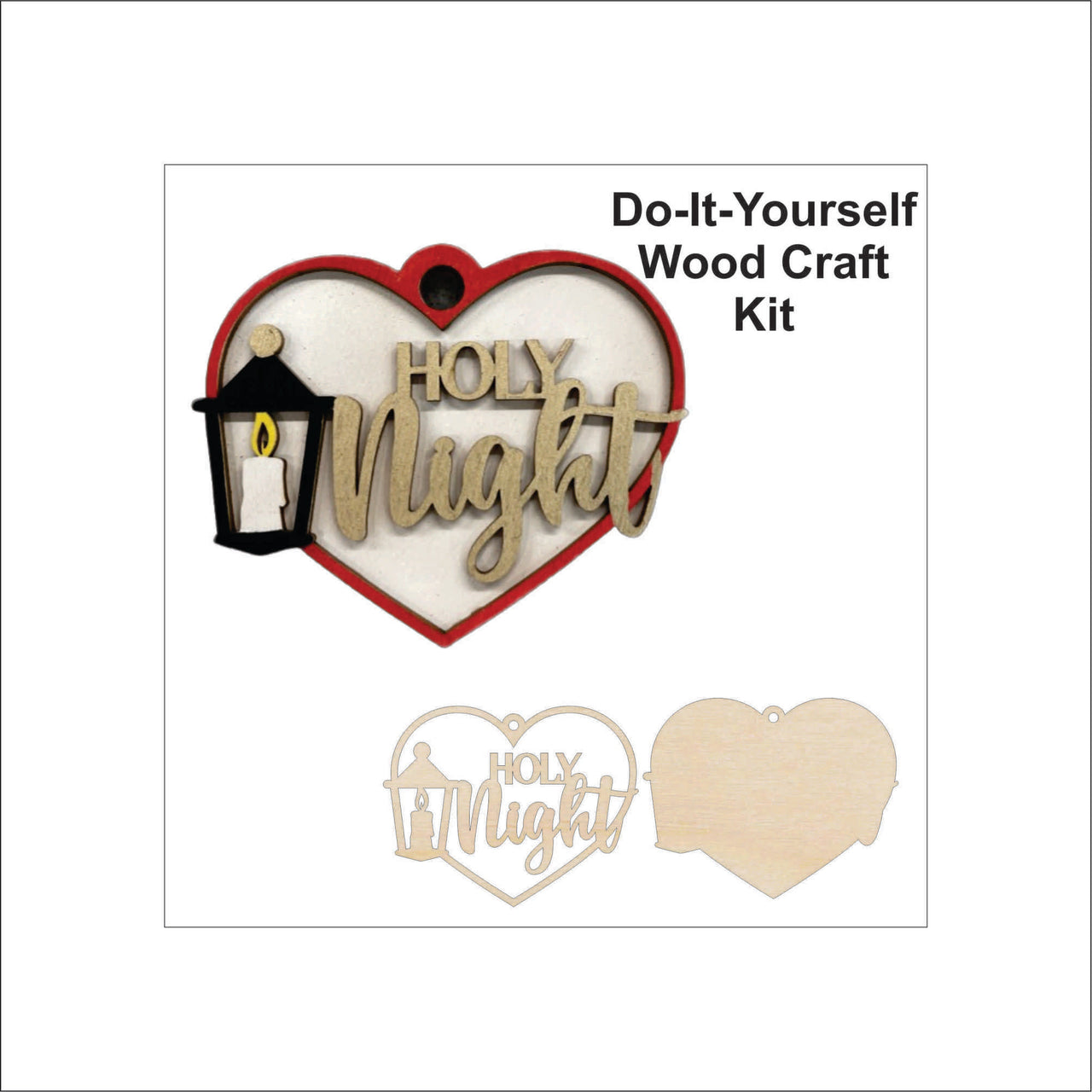 Holy Night 3D Laser Cut Ornament – Baltic Birch Wood Craft Supplies | DIY Wood Ornament Kit RE13 - The Wood Shape Store