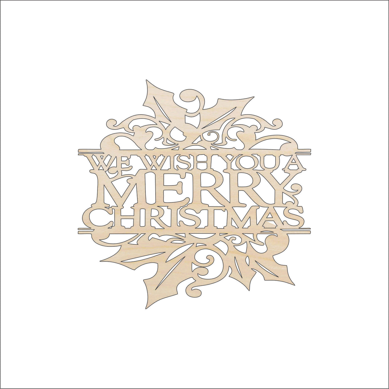Christmas Wood Craft Shape - Laser Cut Baltic Birch Unfinished DIY Wood Art Supplies XMS257 - The Wood Shape Store