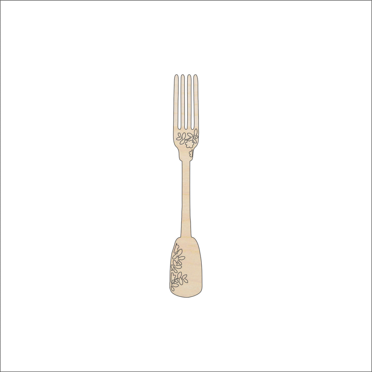 Fork Wood Craft Shape - Laser Cut Baltic Birch Unfinished DIY Wood Art Supplies FOD186 - The Wood Shape Store