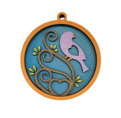 Bird 3D Laser Cut Ornament – Baltic Birch Wood Craft Supplies | DIY Wood Ornament Kit BR6 - The Wood Shape Store