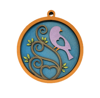 Bird 3D Laser Cut Ornament – Baltic Birch Wood Craft Supplies | DIY Wood Ornament Kit BR6 - The Wood Shape Store