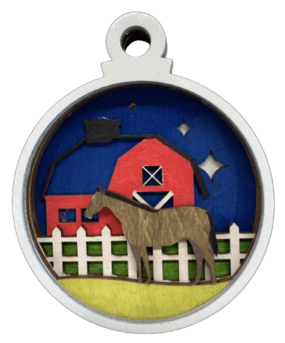 Horse 3D Laser Cut Ornament – Baltic Birch Wood Craft Supplies | DIY Wood Ornament Kit AN21 - The Wood Shape Store