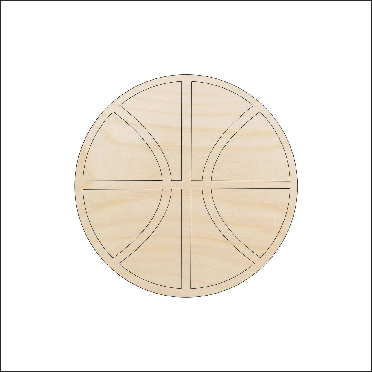 Basketball Wood Craft Shape - Laser Cut Baltic Birch Unfinished DIY Wood Art Supplies SPT239 - The Wood Shape Store