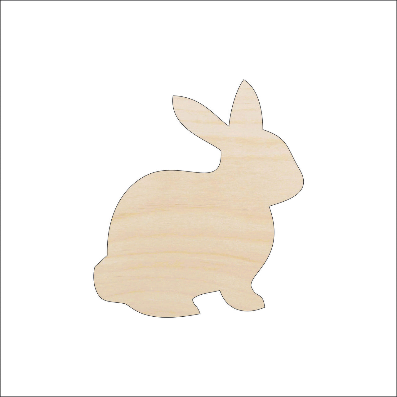 Bunny - Wood Craft Shape - Laser Cut Baltic Birch Unfinished DIY Wood Art Supplies BNY29 - The Wood Shape Store