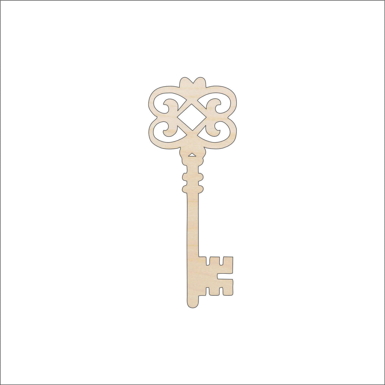 Key Wood Craft Shape - Laser Cut Baltic Birch Unfinished DIY Wood Art Supplies KEY5 - The Wood Shape Store