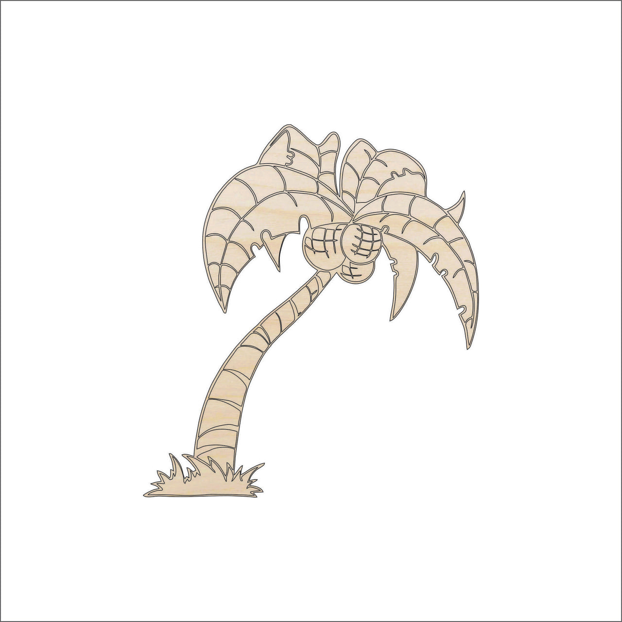 Palm TreeWood Craft Shape - Laser Cut Baltic Birch Unfinished DIY Wood Art Supplies TRE21 - The Wood Shape Store
