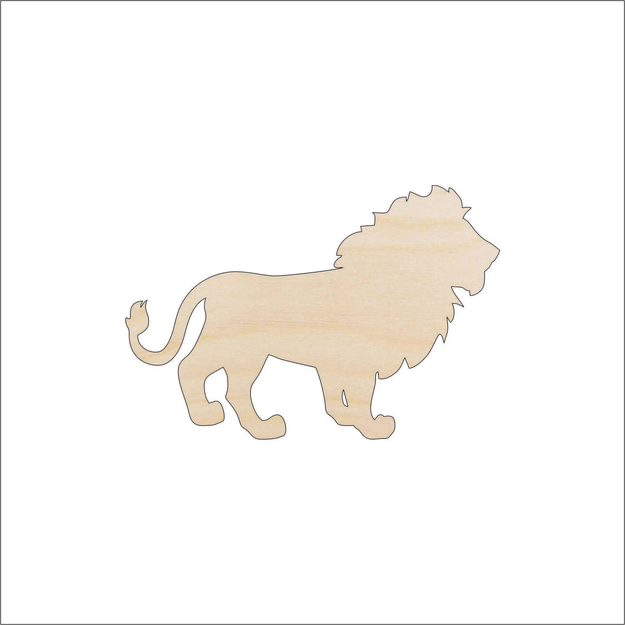 Lion Wood Craft Shape - Laser Cut Baltic Birch Unfinished DIY Wood Art Supplies CAT39 - The Wood Shape Store