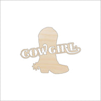 Cowgirl Sign Wood Craft Shape - Laser Cut Baltic Birch Unfinished DIY Wood Art Supplies PPL150 - The Wood Shape Store