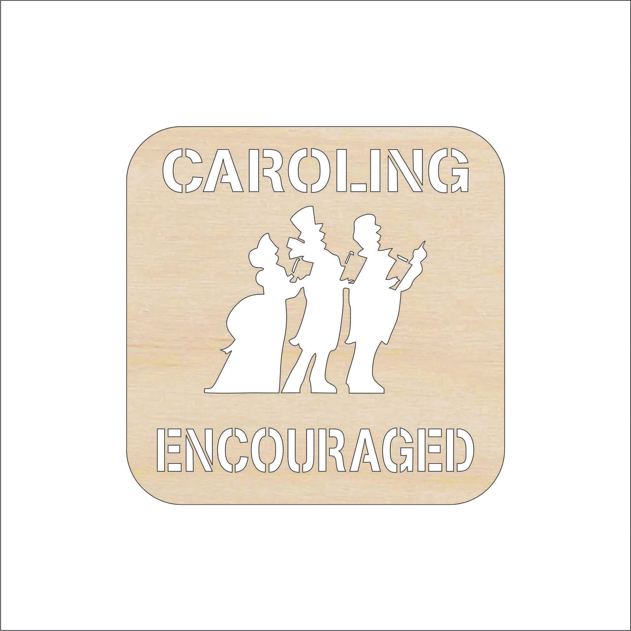 Carolers Wood Craft Shape - Laser Cut Baltic Birch Unfinished DIY Wood Art Supplies XMS270 - The Wood Shape Store