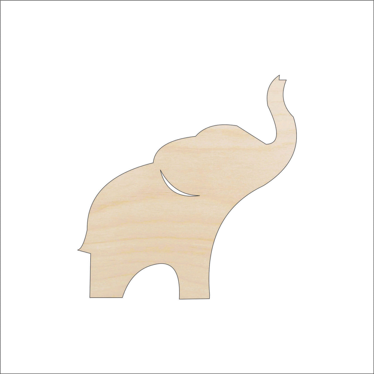 Elephant Wood Craft Shape Laser Cut Baltic Birch Unfinished DIY Wood Art Supplies ELE27 - The Wood Shape Store