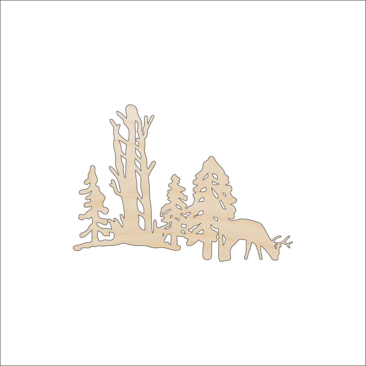 Deer Wood Craft Shape - Laser Cut Baltic Birch Unfinished DIY Wood Art Supplies DER13 - The Wood Shape Store