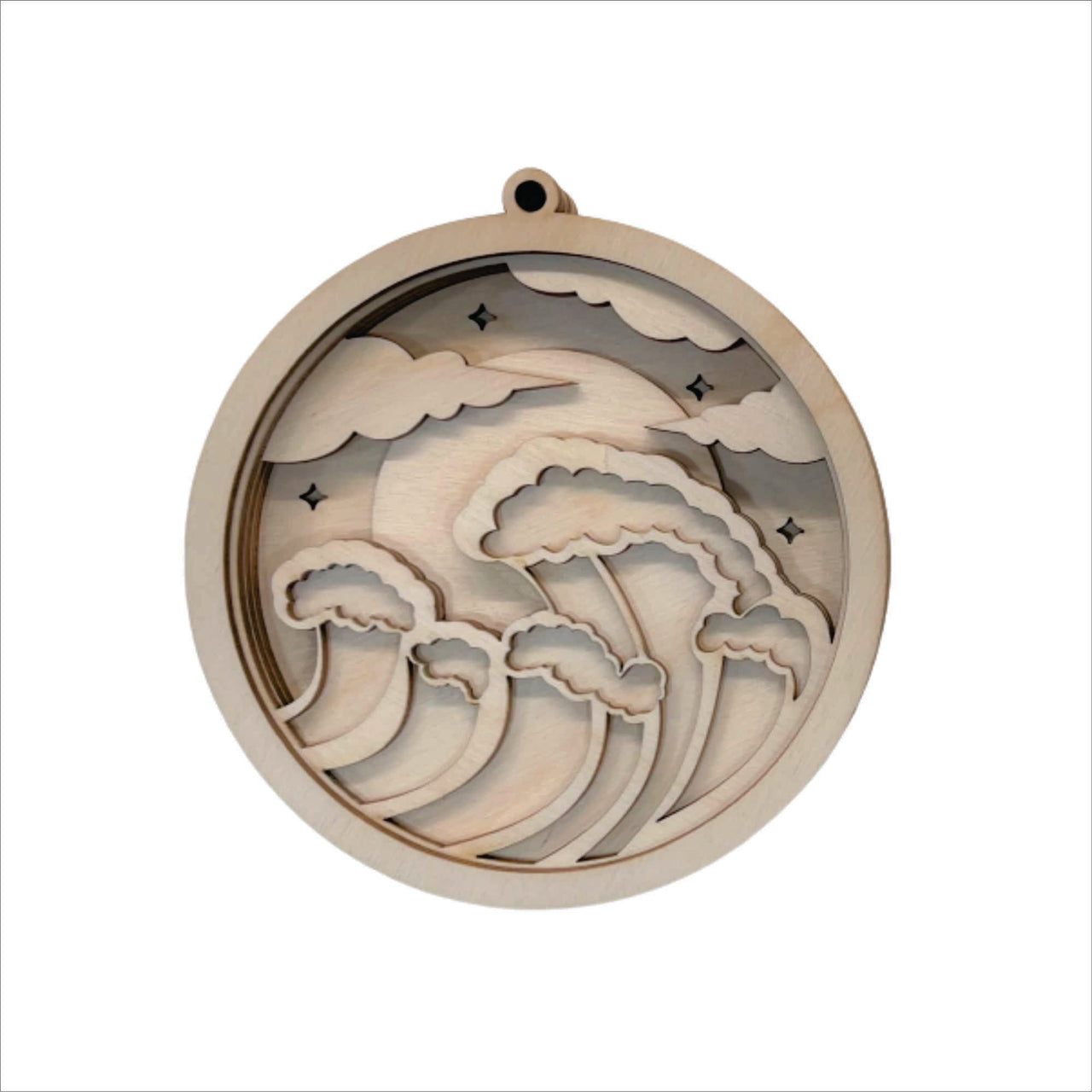 Ocean 3D Laser Cut Ornament Ocean – Baltic Birch Wood Craft Supplies | DIY Kit BC2 - The Wood Shape Store