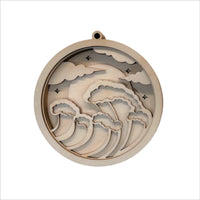 Ocean 3D Laser Cut Ornament Ocean – Baltic Birch Wood Craft Supplies | DIY Kit BC2 - The Wood Shape Store