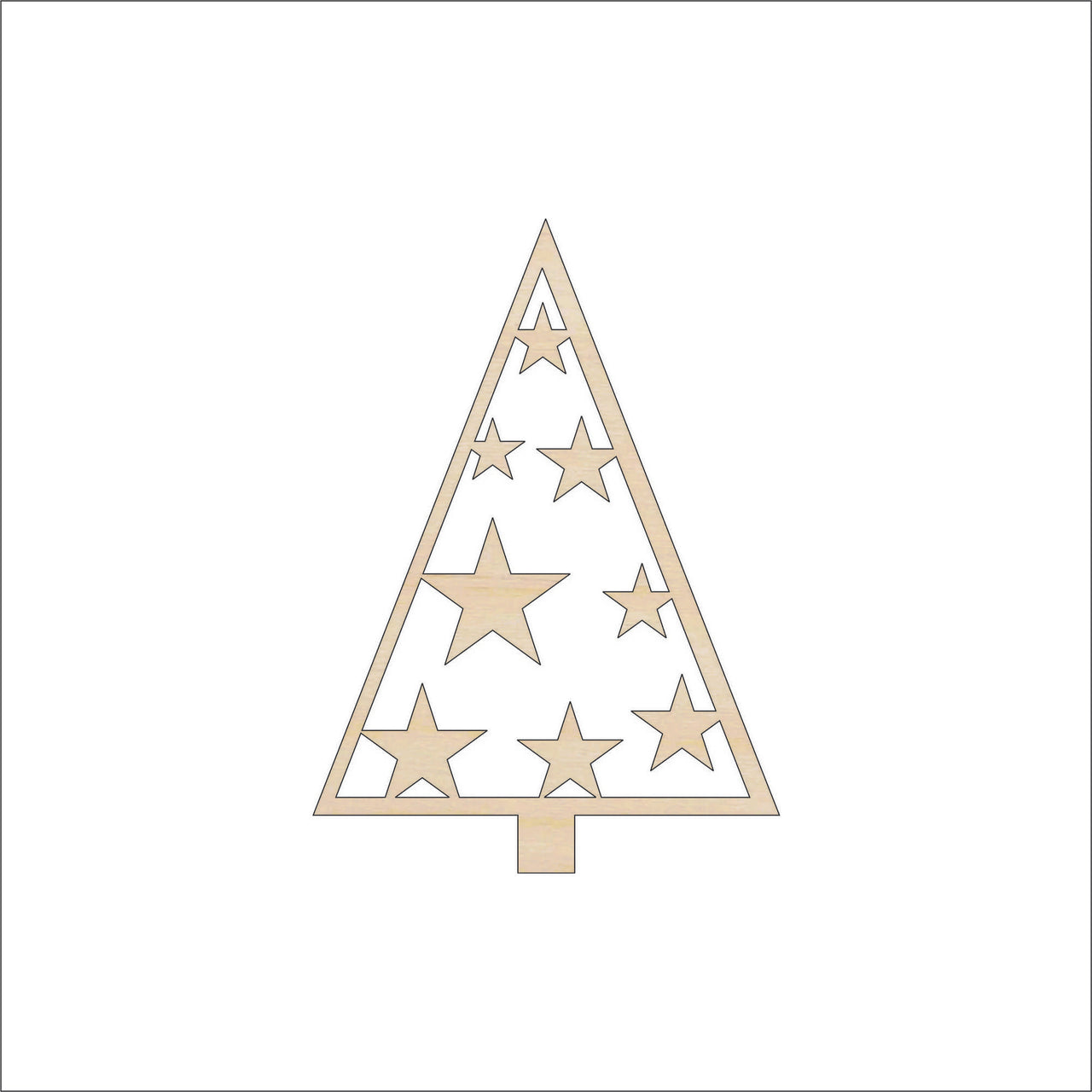 Tree Wood Craft Shape Laser Cut Out and Unfinished DIY Craft Supply TRE133 - The Wood Shape Store