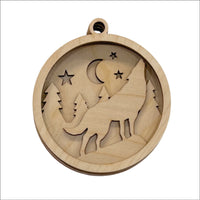 Wolf 3D Laser Cut Ornament – Baltic Birch Wood Craft Supplies | DIY Wood Ornament Kit AN14 - The Wood Shape Store
