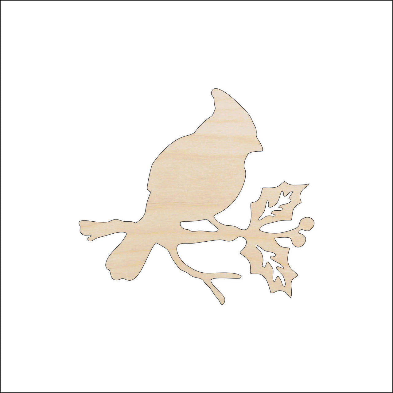 Cardinal Wood Craft Shape - Laser Cut Baltic Birch Unfinished DIY Wood Art Supplies XMS26 - The Wood Shape Store