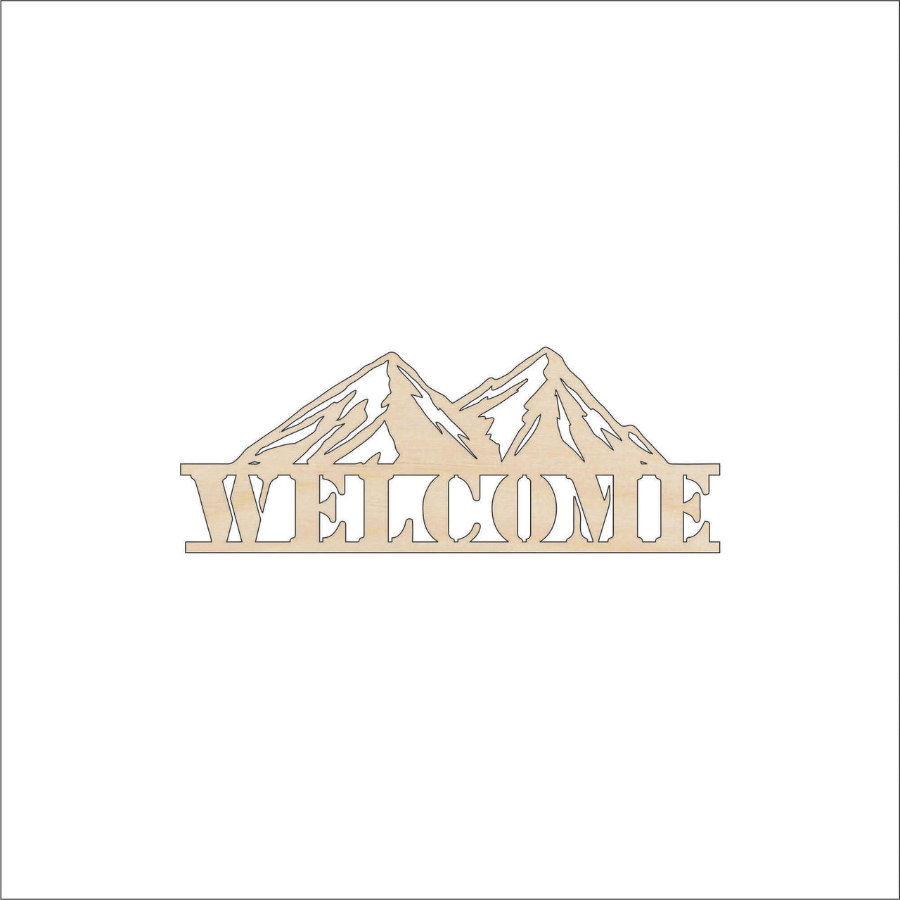 Mountain Wood Craft Shape – Laser Cut Baltic Birch Unfinished DIY Art Supplies SGN13 - The Wood Shape Store