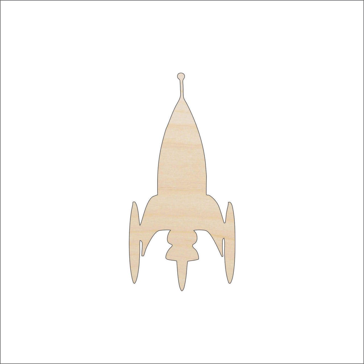 Spaceship Wood Craft Shape - Laser Cut Baltic Birch Unfinished DIY Wood Art Supplies SPC54 - The Wood Shape Store