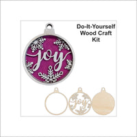 Joy 3D Laser Cut Ornament – Baltic Birch Wood Craft Supplies | DIY Wood Ornament Kit XM6 - The Wood Shape Store