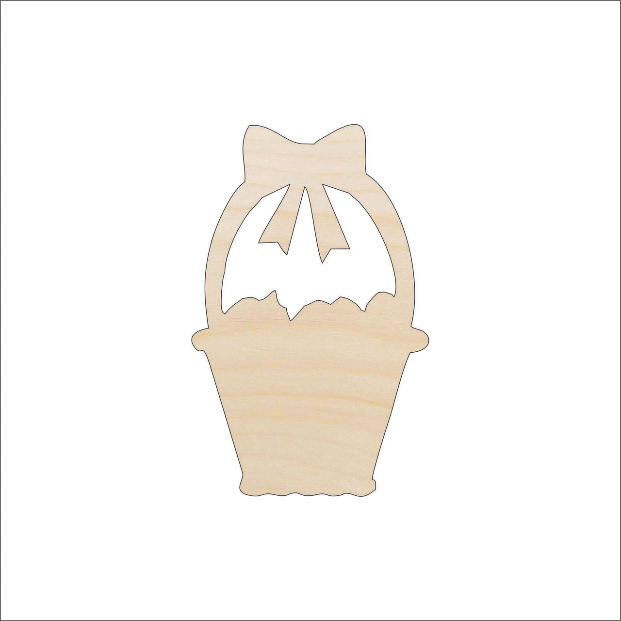 Easter Basket Wood Craft Shape - Laser Cut Baltic Birch Unfinished DIY Wood Art Supplies ESR1 - The Wood Shape Store