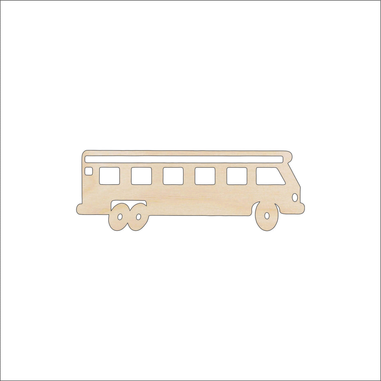 Schoolbus Wood Craft Shape - Laser Cut Baltic Birch Unfinished DIY Wood Art Supplies SCL15 - The Wood Shape Store