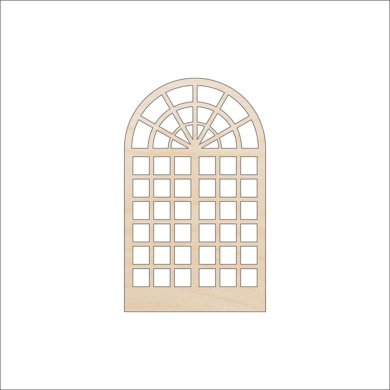 Window Wood Craft Shape - Laser Cut Baltic Birch Unfinished DIY Wood Art Supplies BLD87 - The Wood Shape Store