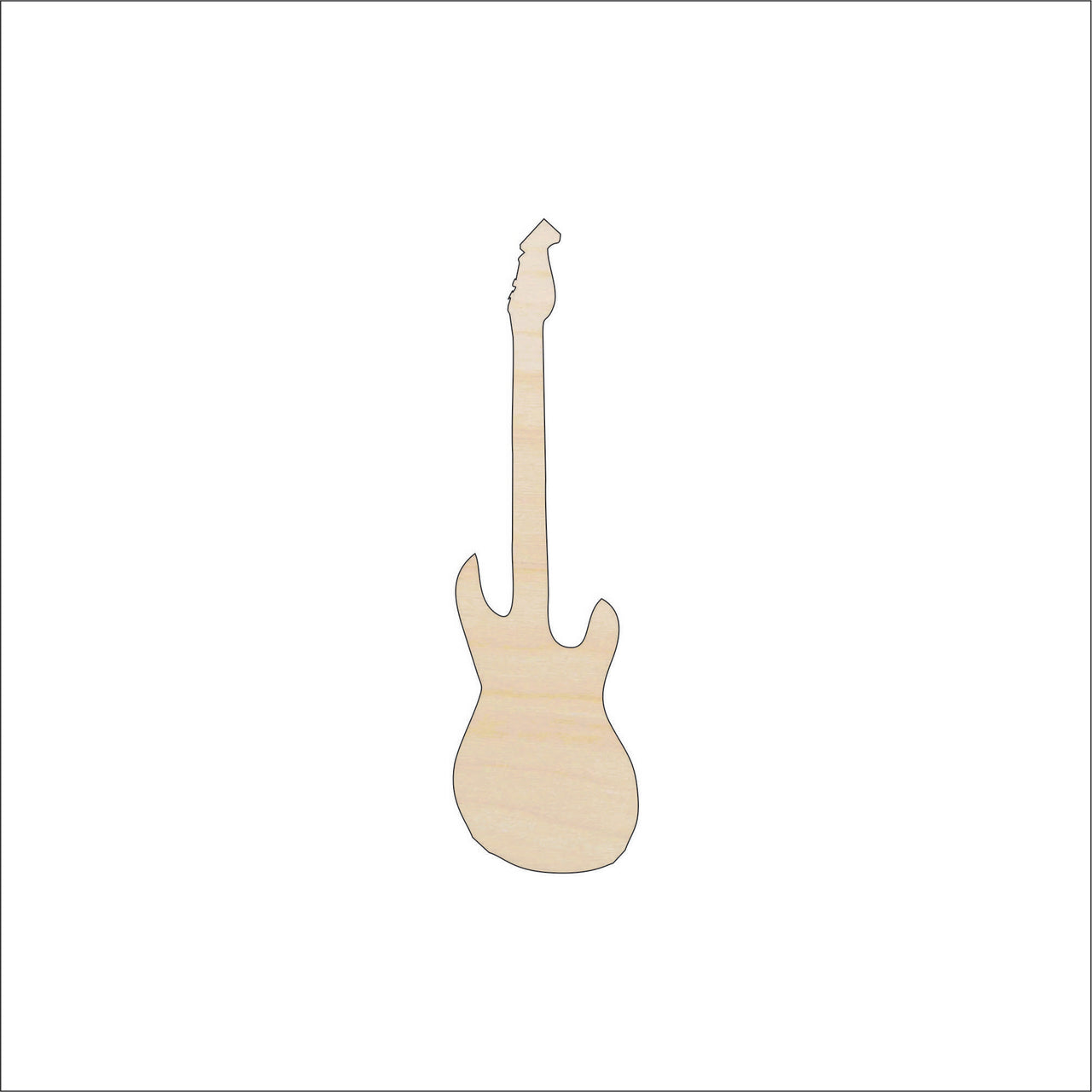 Guitar Wood Craft Shape - Laser Cut Baltic Birch Unfinished DIY Wood Art Supplies MSC29 - The Wood Shape Store